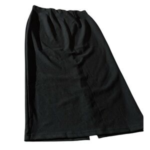 Petite Sophisticate size large black maxi skirt pull on with back slit